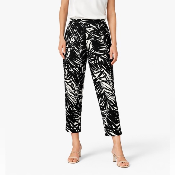 [Lafayette 148] Palm Leaf Printed Crop Pants